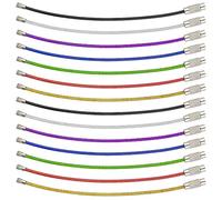 NECXON 14 Pcs Key Ring Hoop, 15cm Large Steel Wire Keychain for Luggage Tags Ring Holder Binder Rings Travel Tags Available in 7 Colors