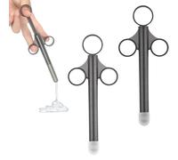 NECXON 2 Pcs Lube Applicator Injectors, Lube Applicator Personal Lube Applicator Syringe Lube Applicator Launcher with Smooth Rounded Tip for Men Women Couples (Grey)