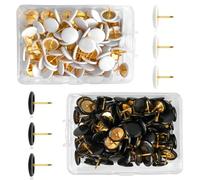 NECXON 200 Pcs Drawing Pins, 100 White & 100 Black Round Head Push Pins, Classic Style, Black+White