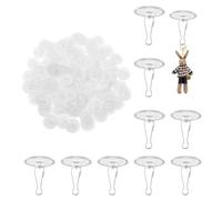 NECXON 30-Pack Self-Adhesive PVC Hooks with Metal Loops, 3cm Diameter, Transparent Ceiling & Wall Hooks - Easy Install, Drill-Free, Ideal for Kitchen, Bathroom & Party Decor