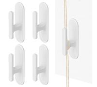 NECXON 4 Pcs Blind Cord Safety Device, Adhesive Hooks Blind Cord Winder Cleat Hooks Sticky Hooks for Hanging Self Adhesive Hooks for Blind Cord Holder (White)
