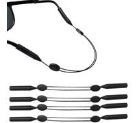 NECXON 4 Pcs Glasses Strap, Spectacles Cord Adjustable Glasses Chain for Women Non Slip Glasses Strap Sports Sunglasses Strap for Men Women (25 cm, Black)