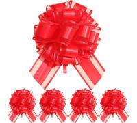NECXON 5 Pcs Pull Bows, Large Bows for Gift Wrapping Wedding Car Ribbon Red Bow for Gift Wrapping Wedding Decorations (18cm/7.1in)