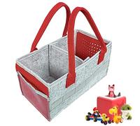 NECXON Carry Case Box Carry Case Box Storage Carrier with Handle & Side Net Pocket Carrying Bag for Starter Set Accessories Figures (Red)