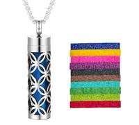 NECXON Essential Oil Necklace, Ladies Necklace Diffuser Pendant With 10 Pcs Perfume Pads Stainless Steel Oil Necklace Jewelry Gift Aromatherapy Gifts for Woman Men (Style 6)