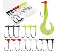 Ned Rig Fishing Jig Heads Kit, 15pcs Finesse Mushroom Head Fishing Hooks for Soft Bait Lures Bass Crappie Freshwater Saltwater 2.8g 3.5g 4.6g