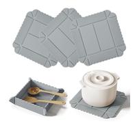 nediea 3 Pack Magnetic Silicone Trivets for Kitchen Workshops, Heat Resistant Mat for Hot Pots and Pans, Multifunctional Foldable Storage Tray, Non Slip Trivet Table Protector for Countertop