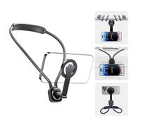 nediea Magnetic Neck Mount for Phones, Hands Free Neck Phone Holder, POV/Vlog Phone Holder with Clamp, 360 Degree Rotatable Selfie Holder for iPhone 16/15/14/13/12 Series (K08-A)