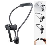 nediea Neck Mount for Phones, Hands Free Neck Phone Holder, POV/Vlog Phone Holder with Clamp, 360 Degree Rotating Mobile Phone Holder, Selfie Holder Compatible with 4.7-7 Inch Mobile Phones (K08-B)