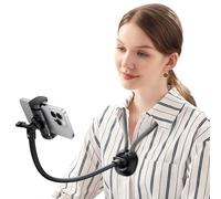 nediea Neck Phone Holder Adjustable, POV/Vlog Phone Holder with 11.42" Longer Arm Clamp, Hand Free Phone Mount for Watching Videos, 360° Rotatatable Phone Stand, Compatible With 4.7-7" Smartphones