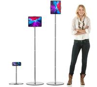 nediea Tablet Floor Stand, Height Adjustable Metal Rod Tablet Stand for iPad, 360° Rotating Tripod Floor Holder for iPad/iPhone/Samsung/Kindle or 4.7-12.9 Inch Devices