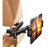 nediea Tablet Holder Car, Headrests Tablet Stand with Foldable Extension Arm, 360° Rotation Back Seat Tablet Holders for Children, Car Tablet Holder for iPad, Compatible with 4.7-12.9 Inch