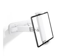 nediea Wall Mounted Tablet Stand, Folding, Holder, Free Arm, 360 Degree Adjustment, Double Securing Screws, Easy to Remove, 4.7 - 13 Inches, iPad, Smartphone Compatible, E-Reader, White