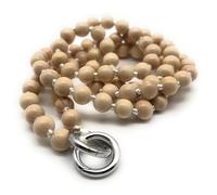 Nedimoo Mobile Phone Chain Made of Wooden Beads, Universal, Chain, Lanyard, The Mobile Phone Strap for Hanging is Compatible with Any Mobile Phone Such as Apple iPhone, Samsung, Xiaomi (Natural B)