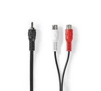 Nedis 0.2M 20Cm Stereo Y Av Subwoofer, Speaker, Amp Audio Cable Adapter 1X Rca Male To 2X Rca Phono Female