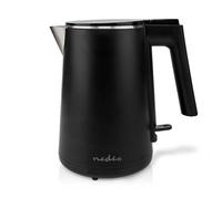 Nedis 1.0L Electric Kettle with Double Walled Insulation, Boil-Dry Protection and Limescale Filter for Fresher Water, 1200W - Black