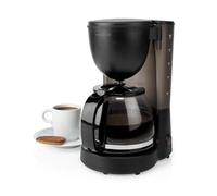 NEDIS 1.25L Filter Coffee Machine with Keep Warm Function for 10 Cups, Anti-Drip, Swing Out Funnel, Reusable Filter - Black