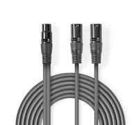 Nedis 1.5M Balanced Flexible Audio Cable 2X Xlr 3-Pin Male To Xlr 3-Pin Female - Dark Grey