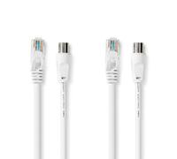 Nedis Coax & Cat6 Combi Cable | IEC (Coax) Male / RJ45 Male | IEC (Coax) Female / RJ45 Male | Nickel Plated