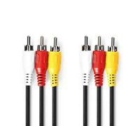 Nedis 1.5M Composite Video Cable 3X Rca Male To 3X Rca Male, Games Conoles, Video Camera Connection Lead