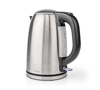 Nedis 1.7L Electric Kettle with Quick Boil Time, Boil-Dry Protection, 360° Cordless Base and Removable Filter, 2200W - Stainless Steel