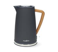 Nedis 1.7L Soft Touch Jug Kettle with Wood Effect Handle, Overheat Protection, Removeable Filter, 2.2KW - Matte Slate Grey