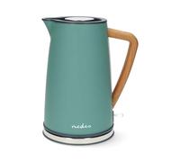 Nedis 1.7L Soft Touch Jug Kettle with Wood Effect Handle, Overheat Protection, Removeable Filter, 2.2KW - Matte Turquoise Green