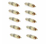 Nedis 10 X Rca Male Connector, Gold-Plated Audio Plug, Colour-Coded Ring For Left/right Identification - Gold