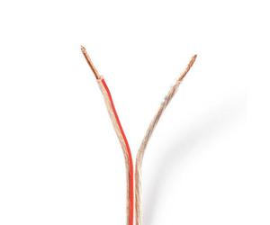 Nedis 100M Bi-Wire Audio Speaker Cable 2 X 1.50 mm Cca, Transparent
