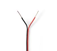 NEDIS 100m Red & Black 0.35mm Loud Speaker Cable Wire Car Audio & Home HiFi
