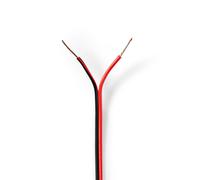 NEDIS 100m Red & Black 0.5mm Loud Speaker Cable Wire - Car Audio & Home HiFi