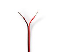Nedis 100M Red & Black 0.5mm Loud Speaker Cable Wire Car Audio & Home Hifi