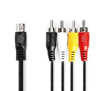 NEDIS 1m DIN Audio Cable with 5-Pin DIN to 4x RCA Male Connectors, Shielded