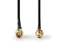 NEDIS 1m SMA Cable SMA Male to Female, Gold-Plated Connector, 50 Ohm, Single-Shielded, Black