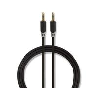 Nedis 1M Stereo Audio Aux Cable 3.5mm Male To 3.5mm Male, Gold Plated - Anthracite