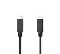 NEDIS 1m USB-C to USB-C Cable USB 3.2 Gen 2x2, 260W PD Fast Charging, 4K/8K Video, 20Gbps Data Transfer - USB Type-C Male to Male, Black