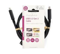 Nedis 1m USB C to USB Type C Thunderbolt 20Gbps 4K 8K Cable Lead for MacBook