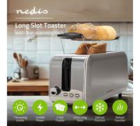 Long Slot 2 Slice Toaster 1450W Variable Browning Control Reheat Defrost