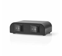 Nedis Speaker Control Box, Switch Between Two Pairs of Speakers or Play Simultaneously, 2 Rocker Switches, Stylish Metal Design, Manual Control, 150W Max Load