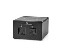 Nedis 2-Way Toslink Digital Audio Switch For 2 Digital Optical Inputs To 1 Output With 5.0m Optical Fibre Cable Supports S/PDIF LPCM Dolby DTS Black Compact Metal Design