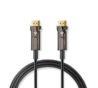 Nedis 20m 8K HDMI AOC Fiber Optic Cable, HDMI 2.1 Cable 48Gbps Ultra High Speed, In Wall, Support 8K@60Hz,4K@120Hz/144Hz Dynamic HDR eARC HDCP CEC Dolby HDCP2.2