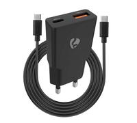 Nedis 20W GaN Wall power supply USB-C Power Delivery and USB-A with Cable