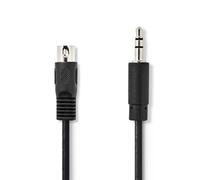 Nedis 2M 5 Pin Din Audio Cable Din 5-Pin Male To 3.5 mm Male Connector Adapter - Black