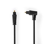 Nedis 2M Digital Audio Optical Toslink Spdif Cable, Optical Male To Optical Male, Rotating Angled - Black