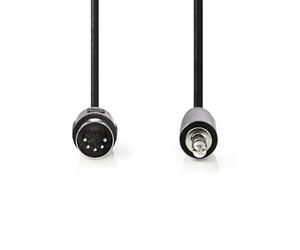 NEDIS 2m DIN Audio Cable, 5-Pin DIN Male to 3.5mm Male, Stereo Cable for Connecting Cassette Player or CD Player to Amplifier, Shielded Cable