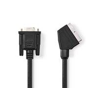 Nedis 2M Scart Adapter Cable Scart Male To Vga Female, Nickel Plated - Black
