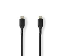 NEDIS 2m USB-C Cable, USB 2.0 Type-C Male to Male, 240W Power, 480 Mbps Data Transfer, Black