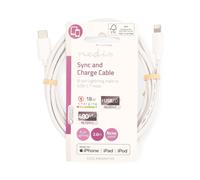 Nedis 2m USB-C Type C to Apple Lightning 8 Pin [MFI Certified] - White