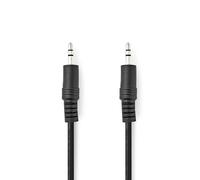 Nedis 3.5mm to 3.5mm Stereo Audio Cable Jack Auxiliary Audio Cable for Headphones, Stereo Speaker, Black, 0.5m 50cm