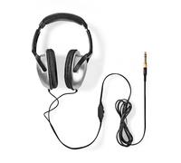 Nedis 3.5mm wired headphones with adjustable headband 6m, Silver